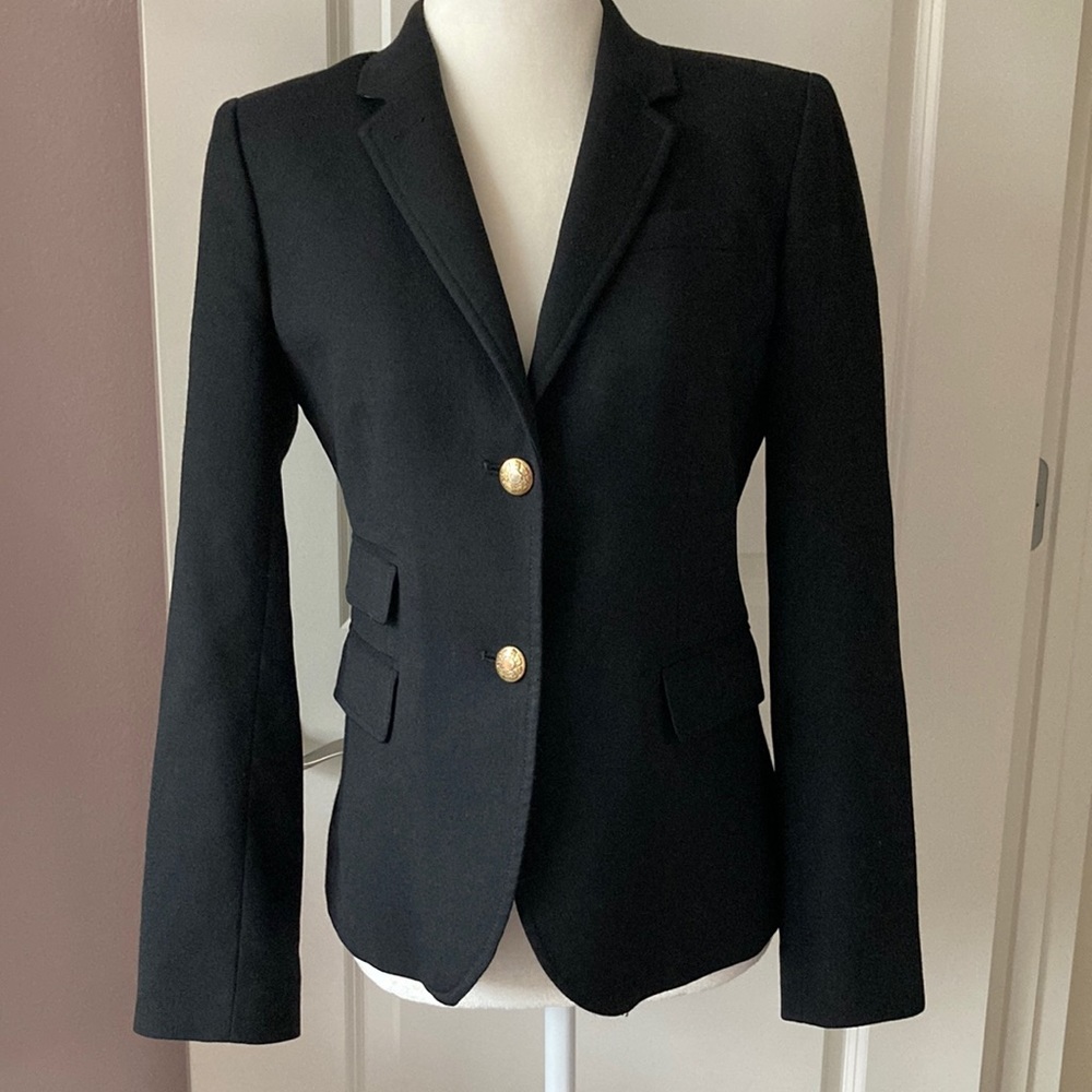 J Crew Schoolboy Black Blazer Size 2
